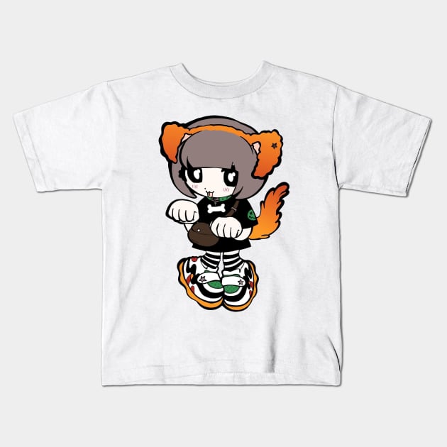 Emo Girl Cartoon Style Kids T-Shirt by Protoo